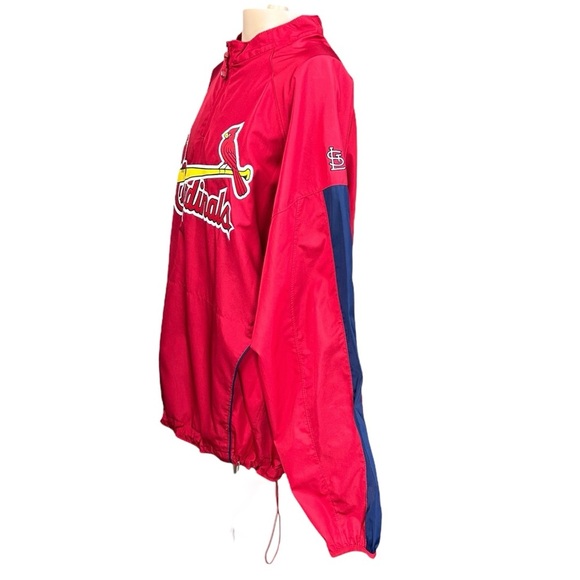 Majestic St. Louis Cardinals Jacket 1/4 Zip Pullover MLB Windbreaker - Picture 5 of 12